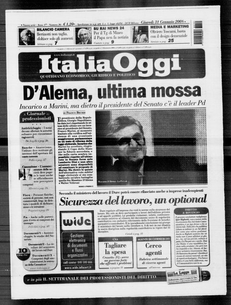 Italia oggi : quotidiano di economia finanza e politica